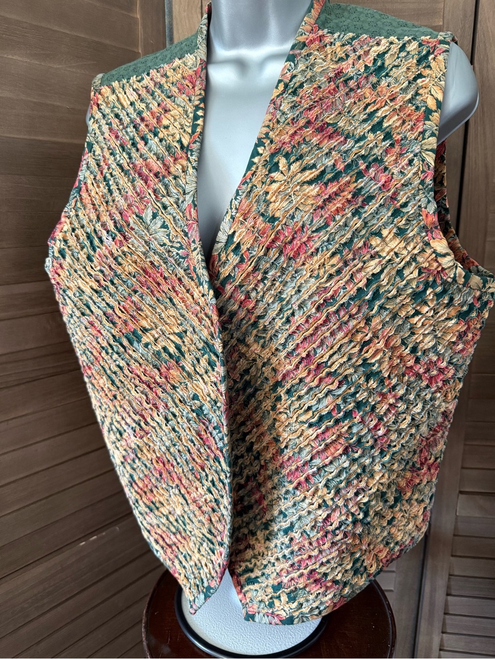 Textured Multicolor Women’s homemade reversible vest